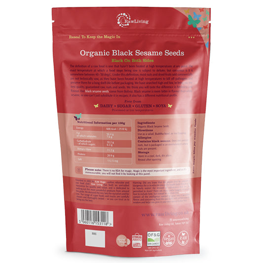 Black Sesame Seeds - Raw and Organic (250g, 1kg, 5kg)