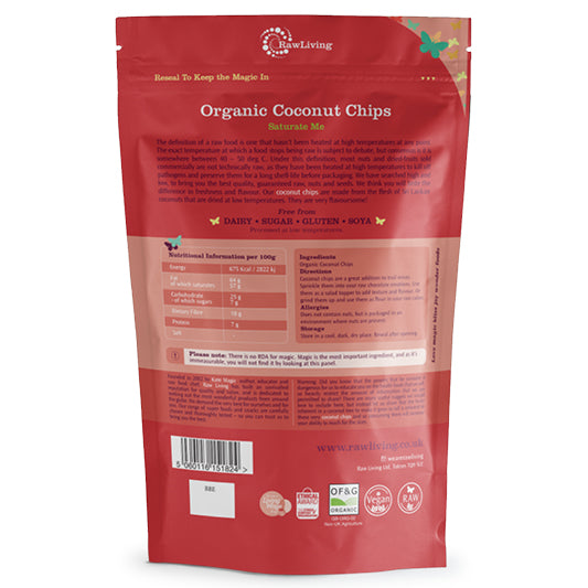 Organic Coconut Chips (100g, 500g, 5kg) Raw Living UK