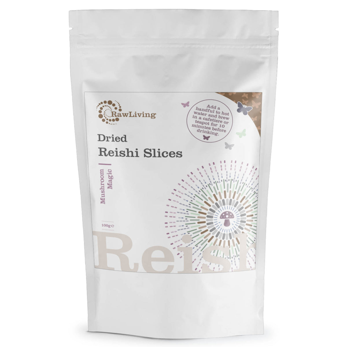 Dried Reishi Slices | Raw Living UK | Mushroom Products | Raw Living Dried Reishi Slices are grown organically on real linden logs (the natural growing substrate for Reishi). Use in tea and other culinary creations!
