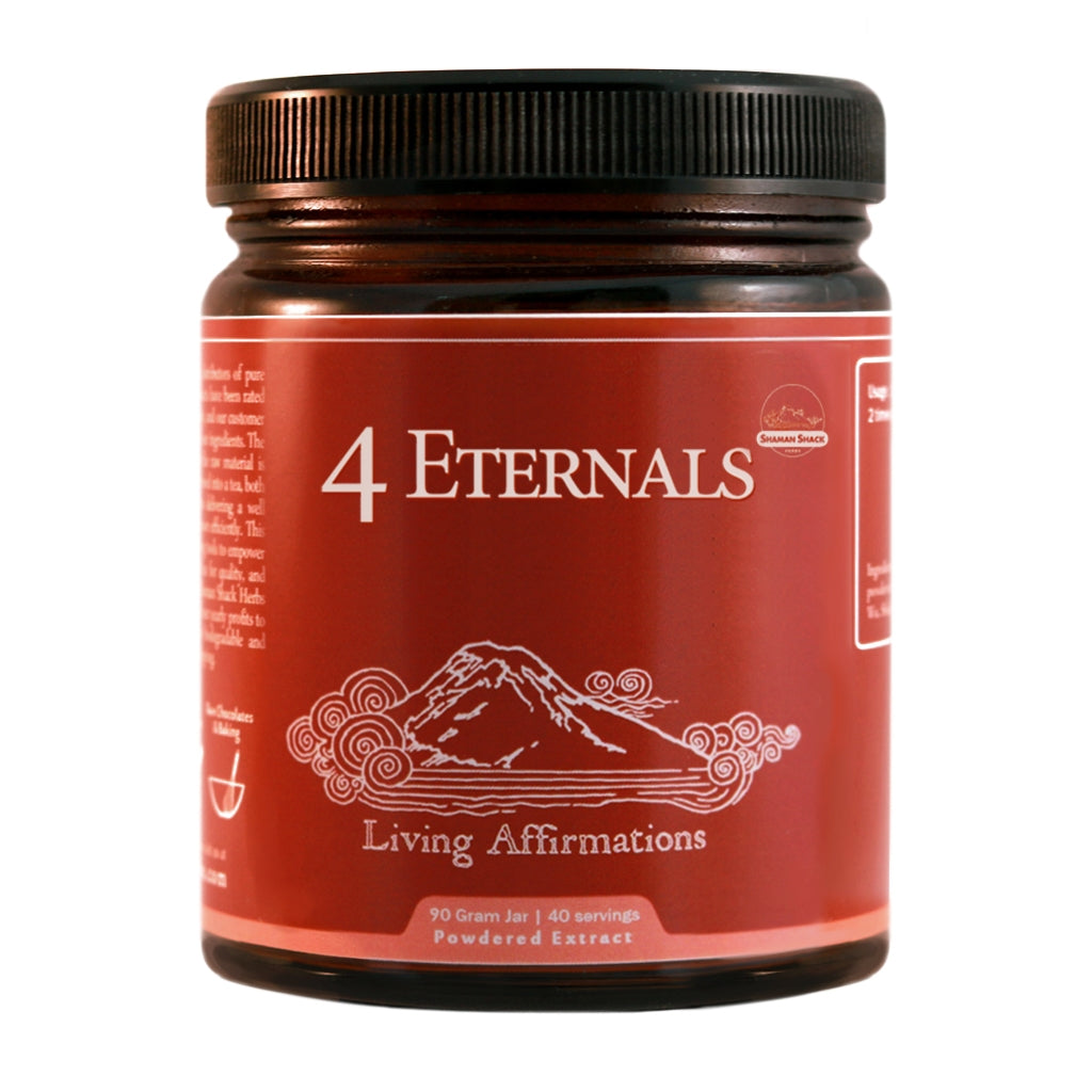 4 Eternals | Shaman Shack | Raw Living UK | Tonic Herbs | Super Foods | Shaman Shack 4 Eternals is a Nurturing Tea to Strengthen &amp; Rejuvenate. Formulated with Ho Sho Wu, Shilajit, Astragalus &amp; Rhodiola, four renowned Herbs.