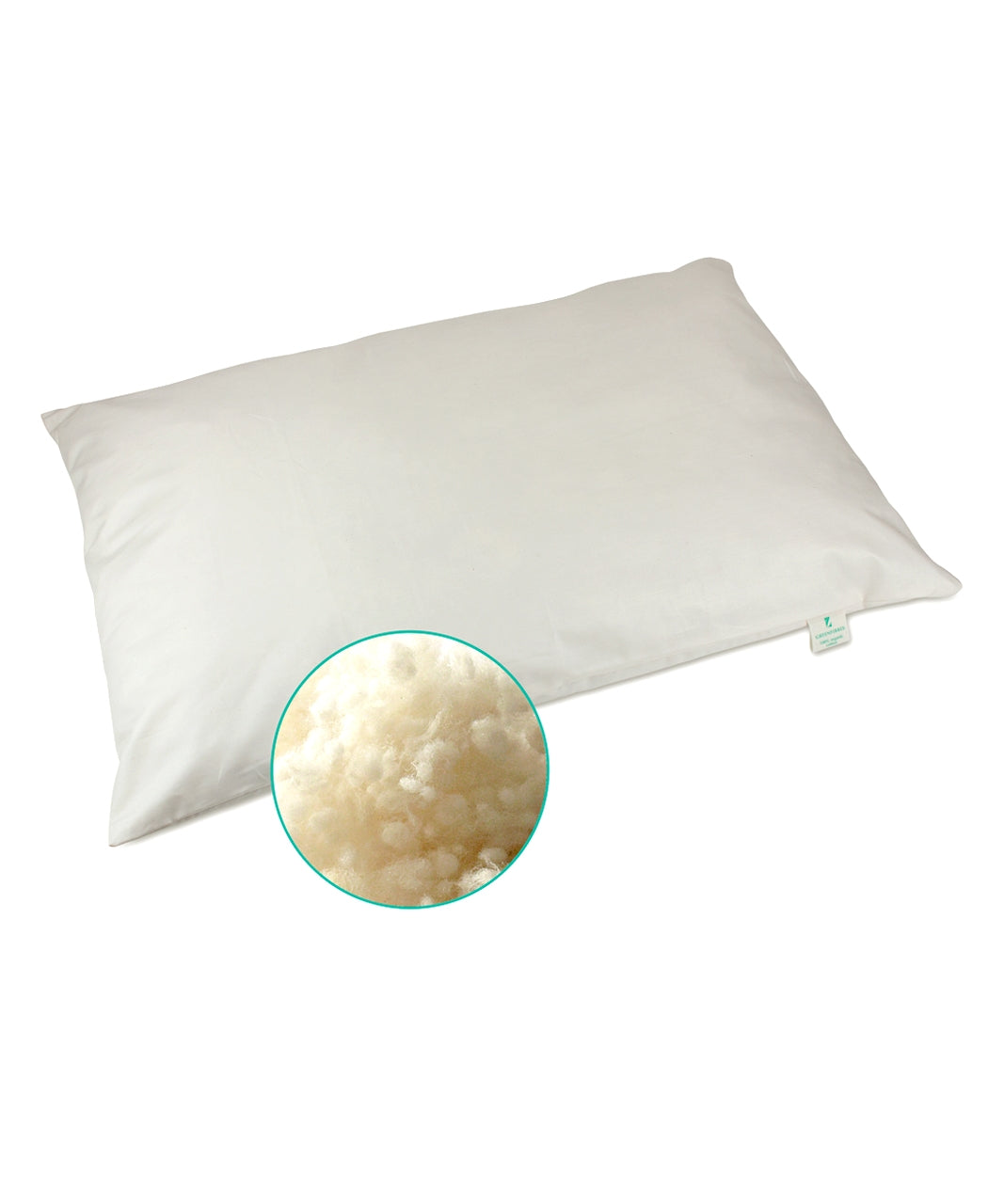 Organic Wool Flat Small Pillow (40cm x 60cm) | Greenfibres | Raw Living UK | House & Home | Bedding | Greenfibres Flat Small Organic Wool Pillow (40cm x 60cm): wool is an excellent temperature & moisture regulator, ensuring comfort & balance.