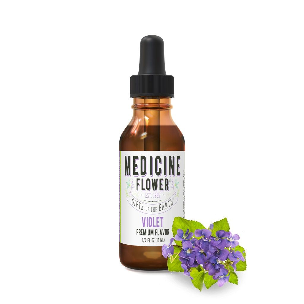 Violet Flavour Premium Extract | Medicine Flower | Raw Living UK | Raw Foods | Medicine Flower Violet Flavour Premium Extract (1/2oz) is pure, potent & natural. Amazing taste, with no alcohol or artificial preservatives.