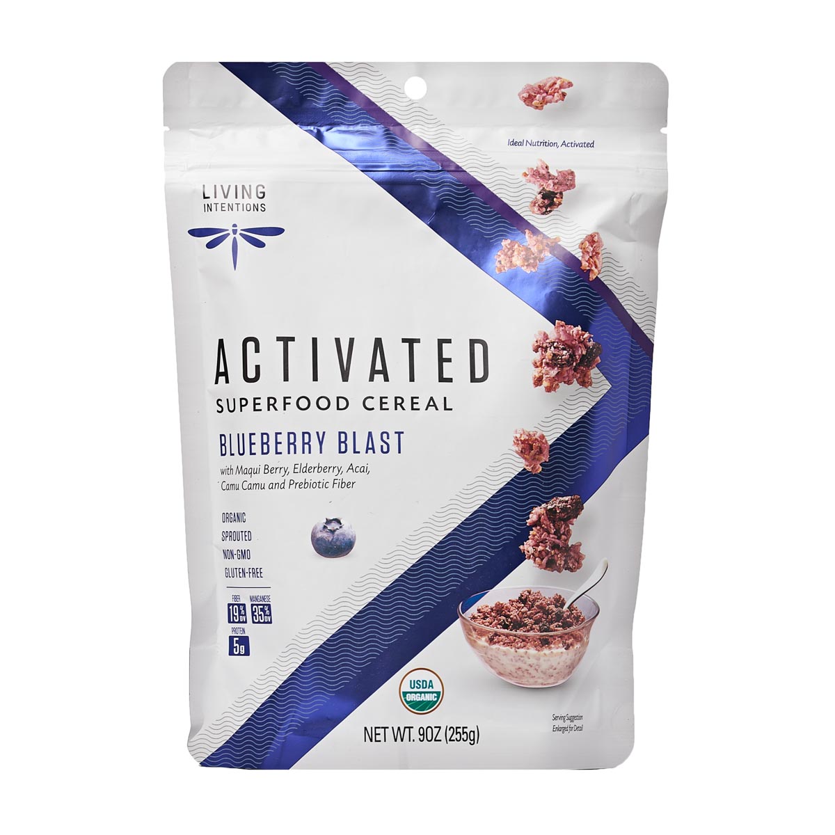 Blueberry Blast Cereal | Living Intentions | Raw Living UK | Raw Foods | Living Intentions Superfood Cereal contains Probiotics, as well as Fresh Blueberries, Currants &amp; Antioxidant-Rich Purple Berries like Acai, Maqui &amp; Elderberry.