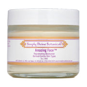 Amazing Face Moisturizer | Simply Divine Botanicals | Raw Living UK | Skin Care & Beauty | Simply Divine Botanicals Amazing Face Rejuvenating Moisturiser: a Natural product for Normal & Combination Skin, with luxurious Sandalwood & Lemongrass.