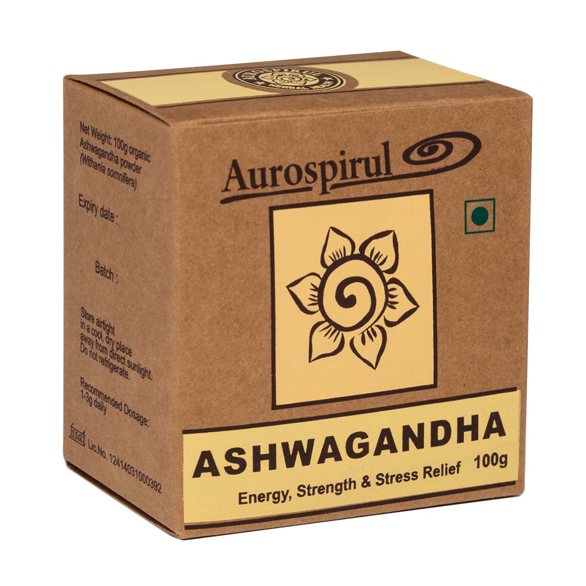 Aurospirul Ashwagandha Powder | Auroville | Raw Living UK | Herbs | Super Foods | Supplements | Aurospirul&#39;s High Quality Ashwagandha is from India. Ashwagandha is referred to as Indian Ginseng, and it is a Relaxing yet Strengthening Adaptogenic Herb.