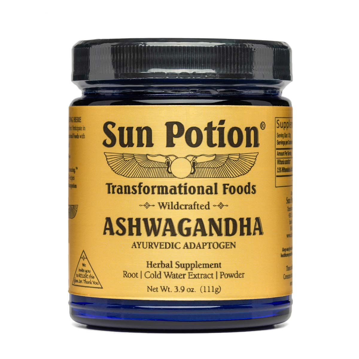Ashwagandha Powder | Sun Potion | Raw Living UK | Tonic Herbs | Sun Potion Ashwagandha Powder is a known &amp; popular Ayurvedic Herb with a long use history. A powerful Adaptogen, It is often referred to as &quot;Indian Ginseng&quot;.