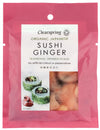 Organic Sushi Ginger (50g) | Clearspring | Raw Living UK | Clearspring Organic Sushi Ginger has a Fresh, Zesty Taste that Stimulates the Appetite &amp; Invigorates Taste Buds - it can also be eaten straight from the pack!