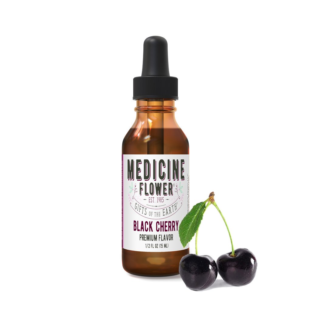 Black Cherry Flavour Premium Extract | Medicine Flower | Raw Living UK | Raw Foods | Medicine Flower Black Cherry Flavour Premium Extract (1/2oz, 1oz) is pure, potent &amp; natural. Amazing taste, with no alcohol or artificial preservatives.