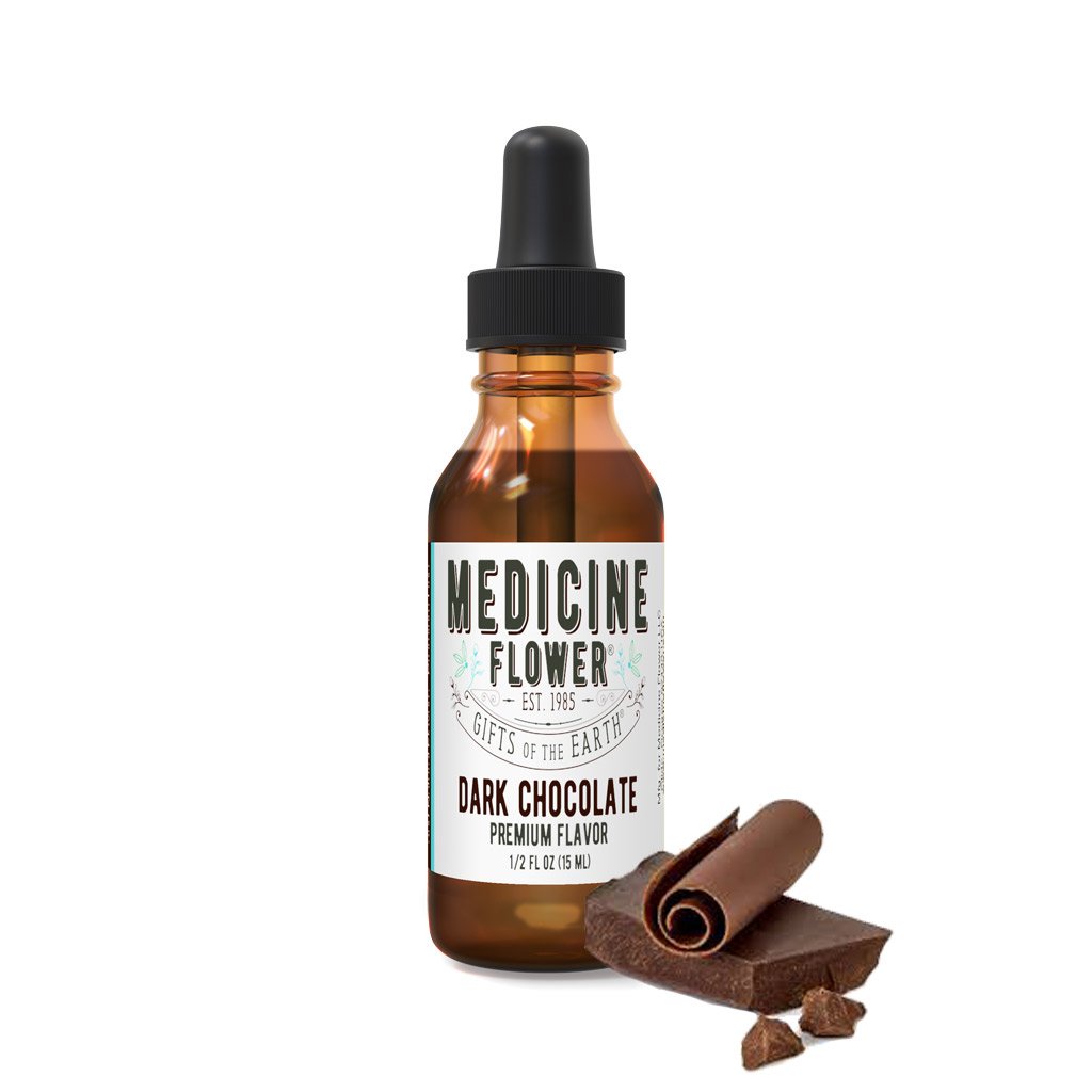 Dark Chocolate Flavour Premium Extract | Medicine Flower | Raw Living UK | Raw Foods | Medicine Flower Dark Chocolate Flavour Premium Extract (1/2oz) is pure, potent &amp; natural. Amazing taste, with no alcohol or artificial preservatives.