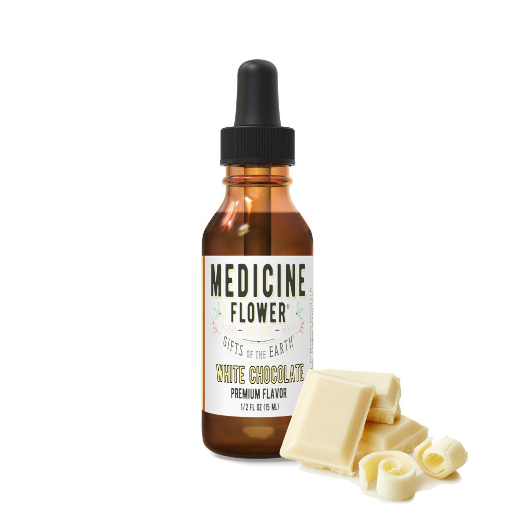 White Chocolate Flavour Premium Extract | Medicine Flower | Raw Living UK | Raw Foods | Medicine Flower White Chocolate Flavour Premium Extract (1/2oz, 1oz) is pure, potent &amp; natural. Amazing taste, with no alcohol or artificial preservatives.