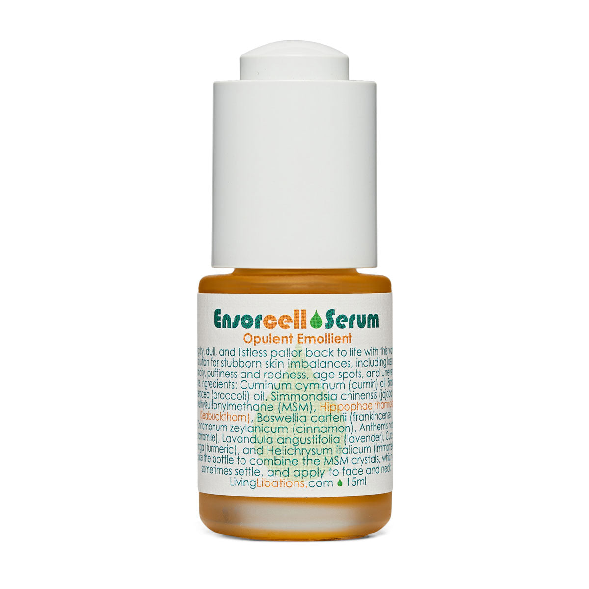Ensorcell Serum | Living Libations | Raw Living UK | Beauty | Skin Care | Living Libations EnsorCell Serum is phytonutrient face food for cellular respiration & rejuvenation, and it includes lipids & MSM-infused essential oils.
