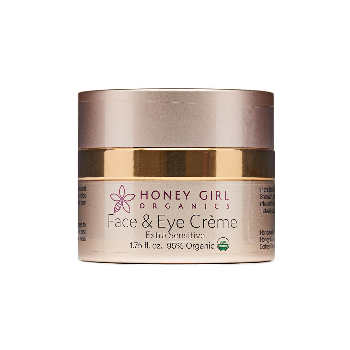 Face &amp; Eye Cream Extra Sensitive | Honey Girl Organics | Raw Living UK | Skin Care | Beauty | Honey Girl Organic Face &amp; Eye Cream EXTRA SENSITIVE (1.75oz): Face &amp; Eye Cream is a Luxurious, Natural Skin Product for Sensitive Skin, with Honey &amp; Beeswax.