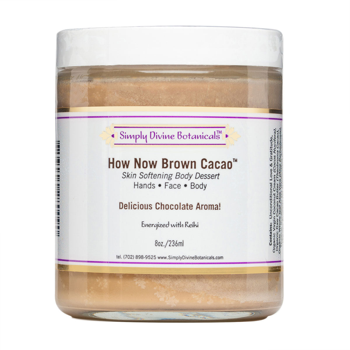 How Now Brown Cacao | Simply Divine Botanicals | Raw Living UK | Skin Care &amp; Beauty | Simply Divine Botanicals How Now Brown Cacao Skin Softening Body Dessert: a Luxurious Body Moisturiser; a Treat for the Skin, with Delicious Chocolate Aroma!