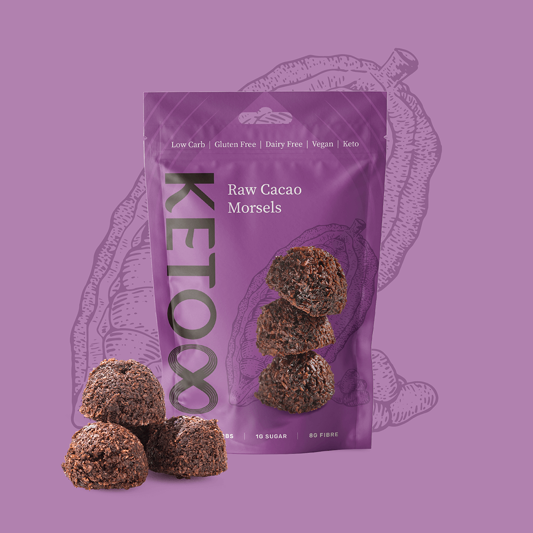 Raw Cacao Morsels (120g) | 8 Foods | Raw Living UK | Eight Foods Raw Cacao Morsels are Rich, Chewy, Yet Low Carb and Keto-Friendly. These Coconut-Based Morsels are also blended with a hint of Vanilla and Sea Salt.