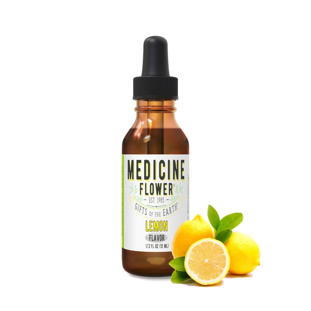 Lemon Flavour Premium Extract | Medicine Flower | Raw Living UK | Raw Foods | Medicine Flower Lemon Flavour Premium Extract (1/2oz) is pure, potent & natural. Amazing taste, with no alcohol or artificial preservatives.