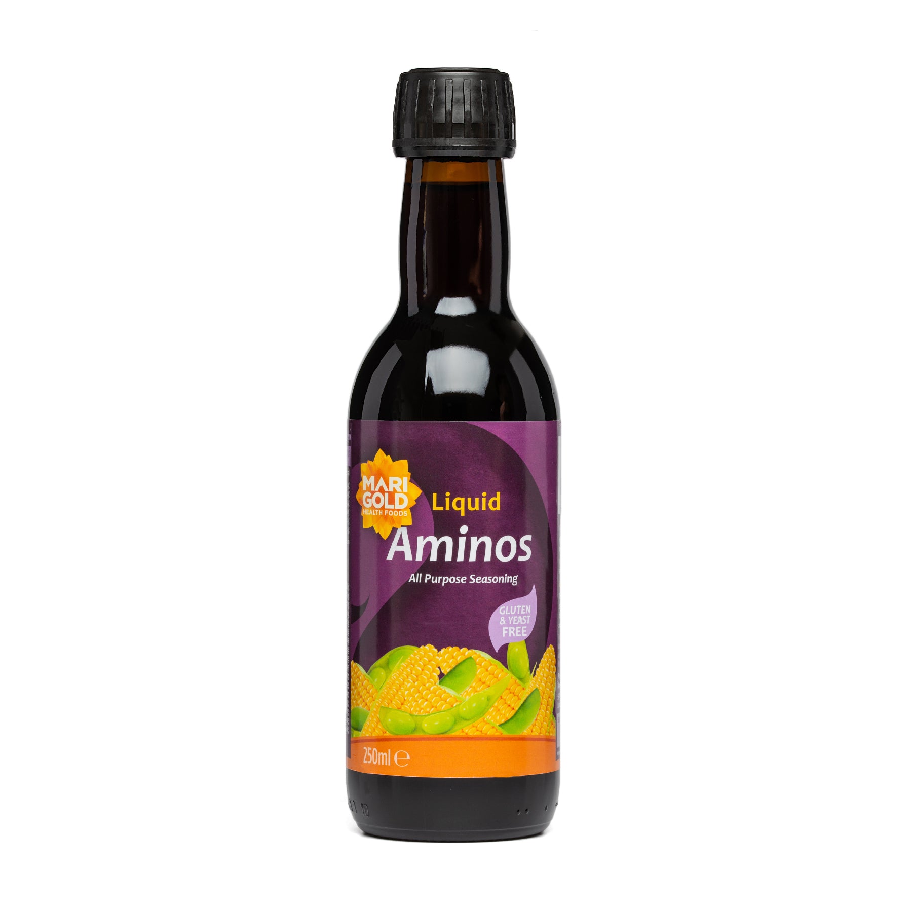 Liquid Aminos | Marigold | Raw Living UK | Raw Foods | Marigold's Liquid Aminos is all-purpose seasoning. Yeast Free, GM Free, Gluten Free.  No added salt, preservatives, flavouring, colour, sugars, alcohol or MSG.
