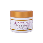 Mom & Baby Butter (2oz) | Honey Girl | Raw Living UK | Honey Girl Organics Mom & Baby Butter is great for babies and new moms! This healing salve helps prevent stretch marks and also soreness from nursing and birthing.