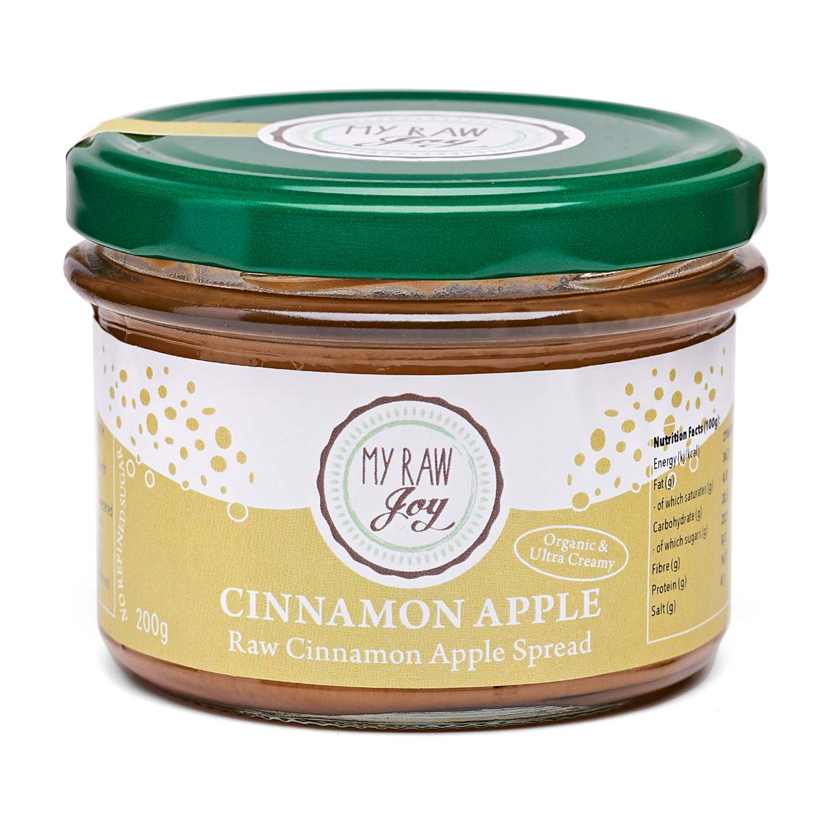 Activated Cinnamon Apple Spread | My Raw Joy | Raw Living UK | Raw Foods | Nut Butters | My Raw Joy Activated Cinnamon Apple Spread is a Raw Vegan Activated Almond Nut Butter made with Apples &amp; Cinnamon for a classically fruity cream spread.