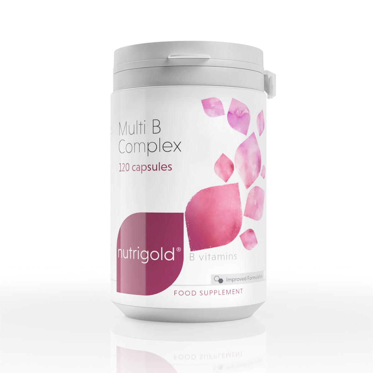 Multi B Complex Capsules | Nutrigold | Raw Living UK | Supplements | Vitamins &amp; Minerals | Nutrigold Multi B Complex focuses on high potency bioactive forms of all the B vitamins that synergistically contribute to normal functioning of the body.