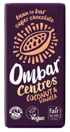 Organic Vegan Centres Coconut &amp; Vanilla Chocolate Bar | Ombar | Raw Living UK | Raw Chocolate | Raw Cacao | Ombar Creamy Coconut &amp; Vanilla Centres Raw Cacao Bar is a Natural, Vegan, Organic &amp; Delicious Chocolate. Sweetened with Coconut &amp; a creamy flavoured centre.