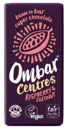 Organic Vegan Centres Raspberry &amp; Coconut Chocolate Bar | Ombar | Raw Living UK | Raw Chocolate | Raw Cacao | Ombar Creamy Raspberry &amp; Coconut Centres Raw Cacao Bar is a Natural, Vegan, Organic &amp; Delicious Chocolate. Sweetened with Coconut &amp; a creamy flavoured centre.