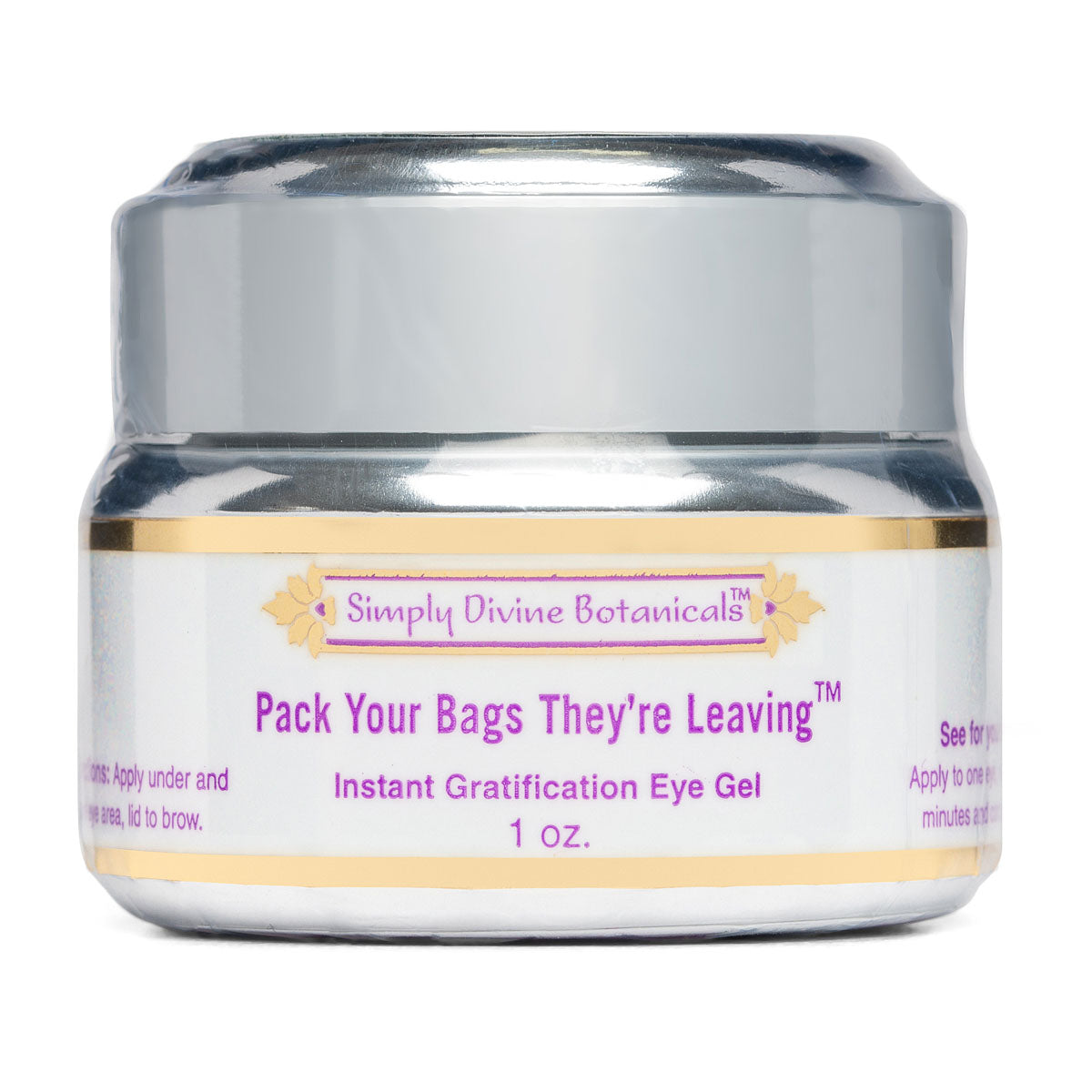 Packs Your Bags They&#39;re Leaving Eye Gel | Simply Divine Botanicals | Raw Living UK | Skin Care &amp; Beauty | Simply Divine Botanicals Pack Your Bags They&#39;re Leaving Natural Eye Gel: this eye gel was created to reduce puffiness under &amp; above eye area.