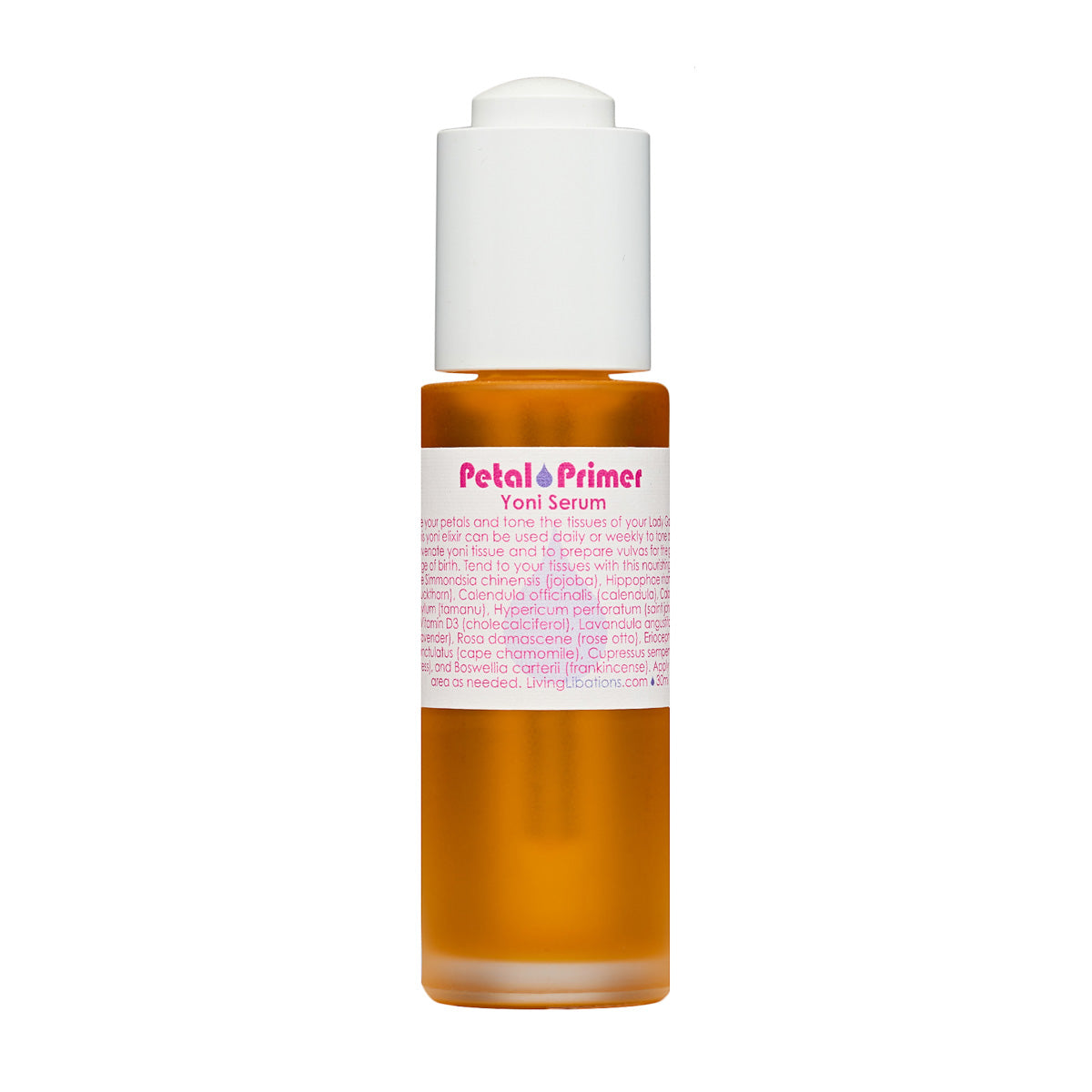 Petal Primer Yoni Serum | Living Libations | Raw Living UK | Women&#39;s Care | Skin Care | Living Libations Petal Primer Yoni Serum (30ml): for healthy, toned and resilient yoni. This serum is also a wonderful preparatory agent during pregnancy.