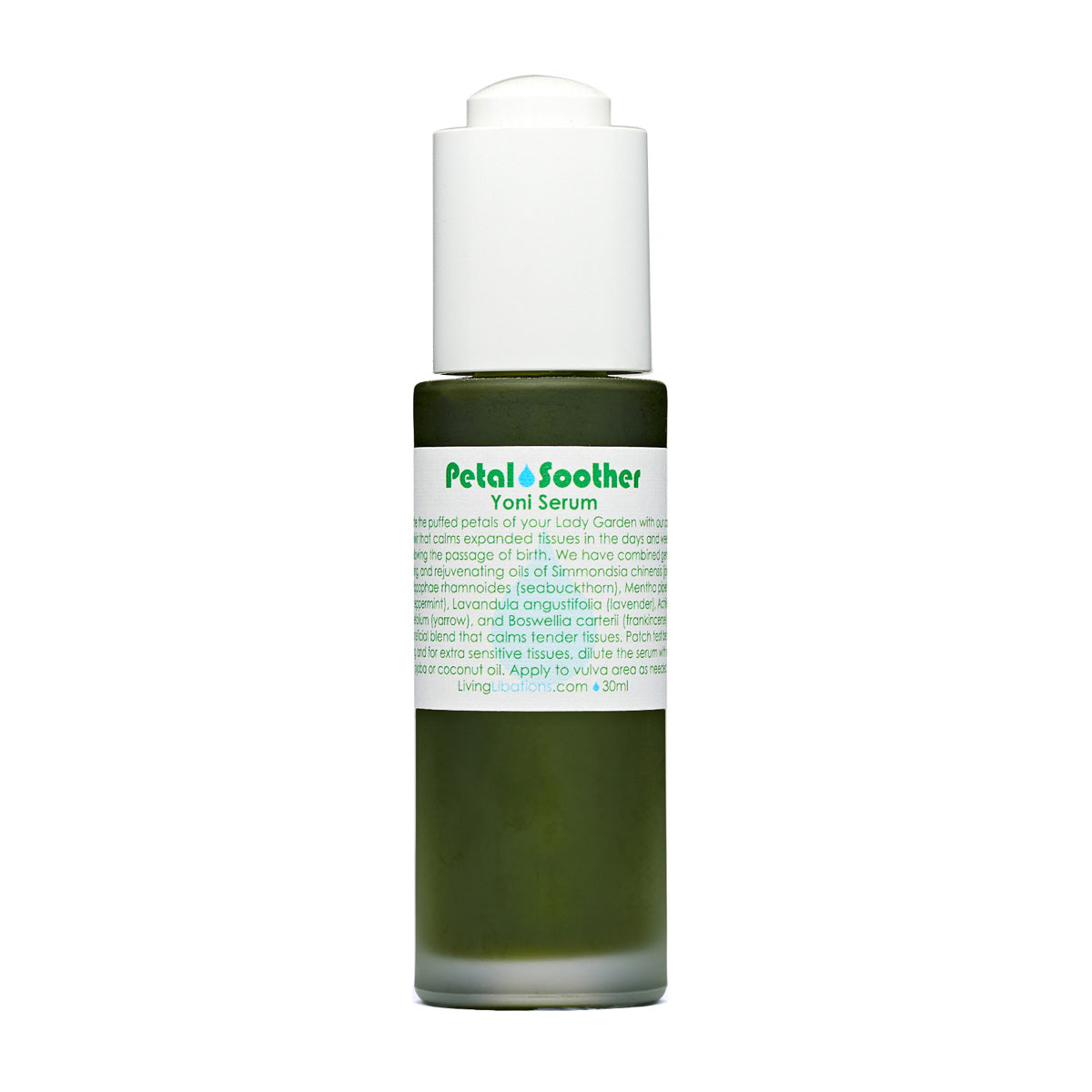 Petal Soother Yoni Serum | Living Libations | Raw Living UK | Women's Care | Skin Care | Living Libations Petal Soother Yoni Serum (30ml): Natural &amp; Vegan serum to sooth the delicate yoni tissues postpartum, as well as during vaginal infections.