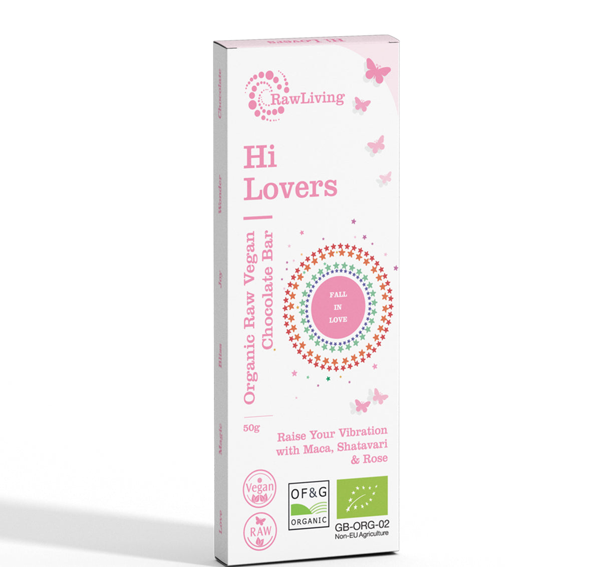 Hi-Lovers Chocolate Bar | Raw Living UK | Raw Chocolate | Raw Living Hi-Lovers Raw Chocolate Bar made with Raw Cacao, is a Vegan, Dairy-Free, Smooth Bar made with a hint of Maca, Shatavari &amp; Organic Rose Oil.