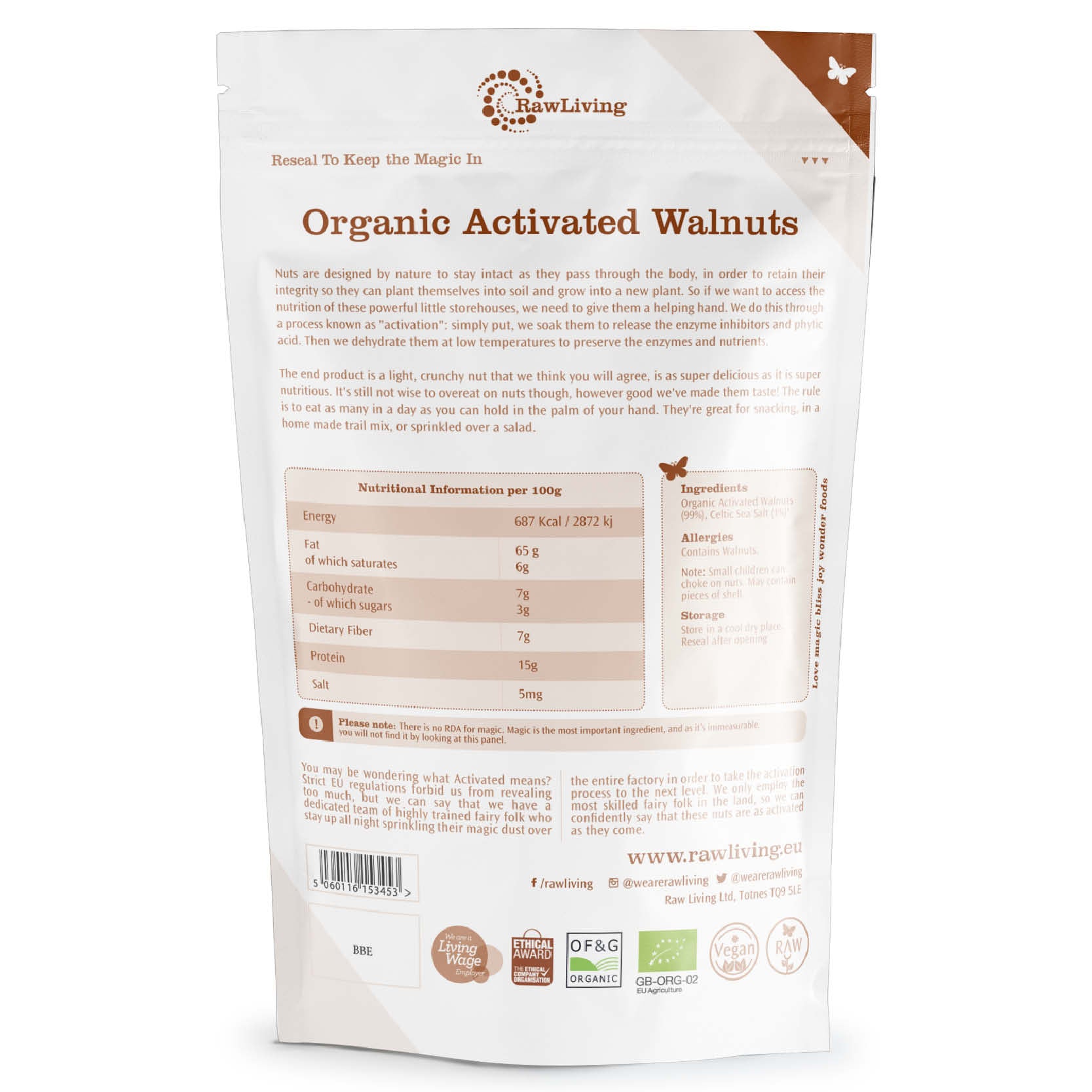 Organic Activated Walnuts | Raw Living UK | Raw Foods | Nuts & Seeds | Raw Living Organic Activated Walnuts: we activate these Walnuts to release the Phytic Acid & Enzyme Inhibitors. These Walnuts are slightly Crunchy & Salty.