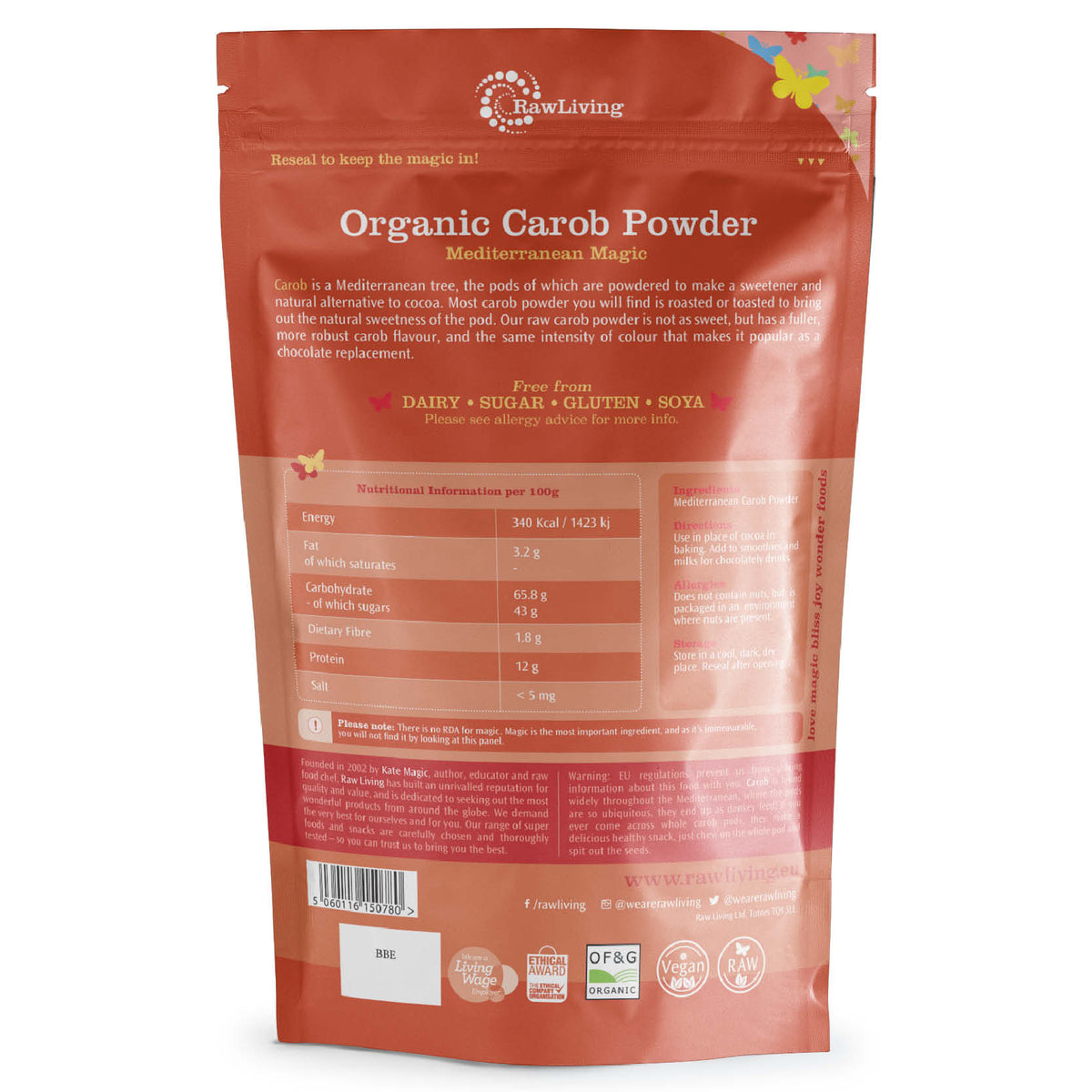 Organic Mediterranean Carob | Raw Living UK | Raw Foods | Natural Sweeteners | Raw Living Raw &amp; Organic Mediterranean Carob: this powder has all the flavour of traditional roasted carob, but it&#39;s raw! A distinctive dark, but sweet flavour.