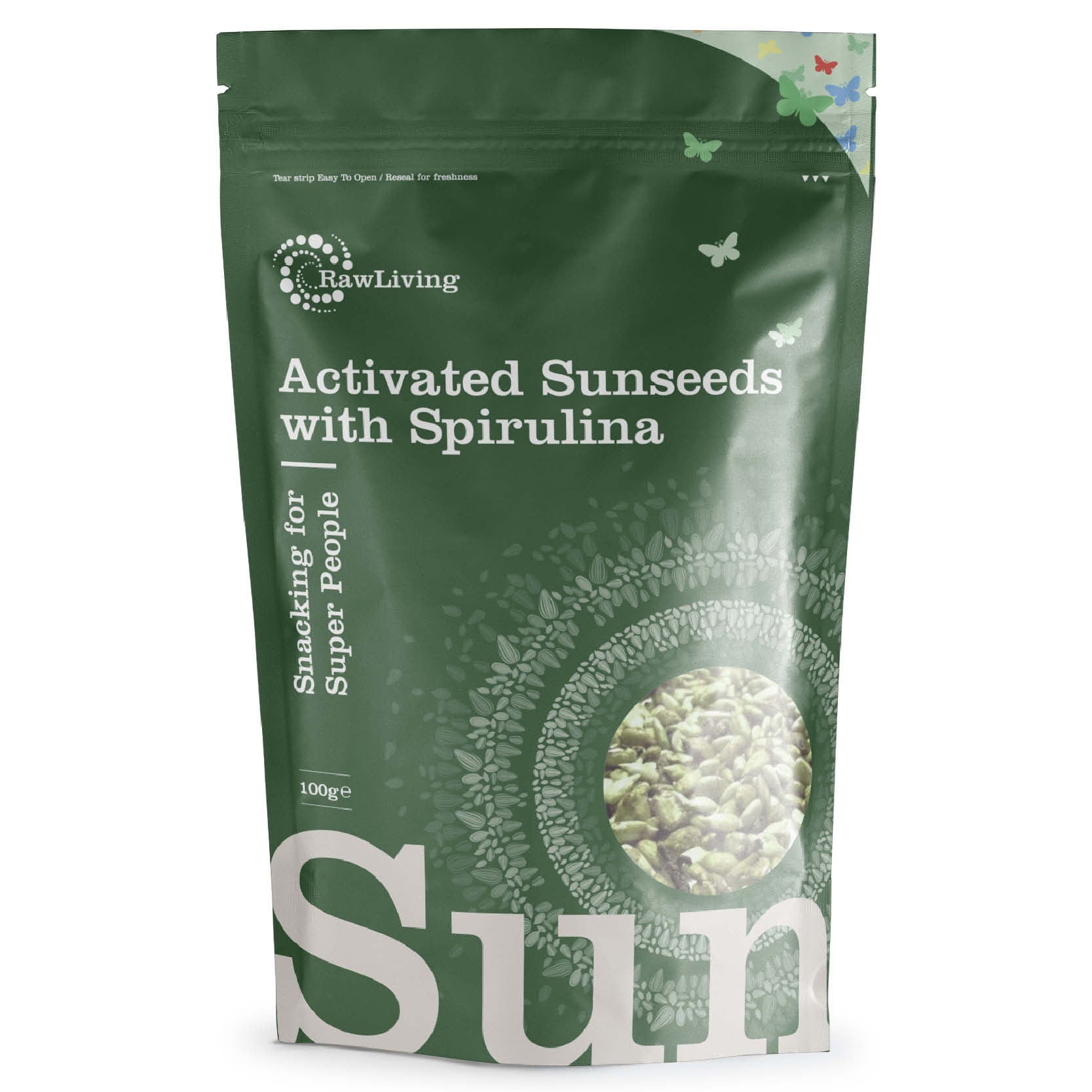 Activated Sunseeds with Spirulina | Raw Living UK | Raw Foods | Nuts & Seeds | Super Foods | Raw Living Activated Sunseeds with Spirulina: our Sunseeds are a Raw, Dairy-Free, Sugar-Free Snack. Sunflower & Pumpkin Seeds marinaded with Spirulina & Spices.