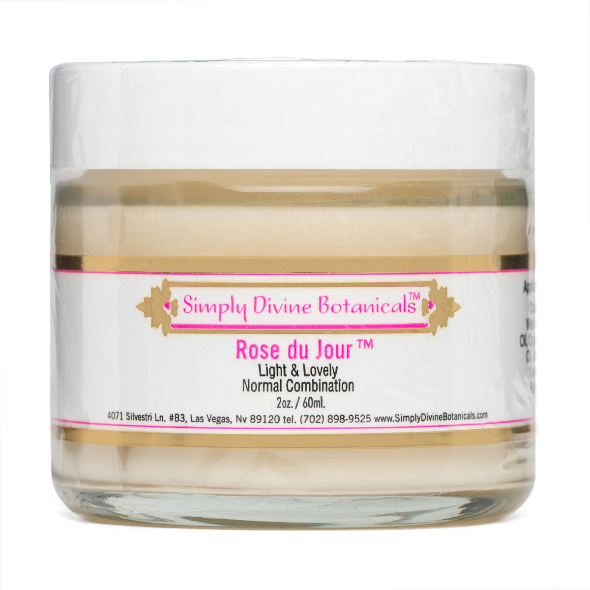 Rose Du Jour Moisturizer | Simply Divine Botanicals | Raw Living UK | Skin Care &amp; Beauty | Simply Divine Botanicals Natural Creme de Rose Facial Moisturiser for Normal, Combination &amp; Oily Skin. Use for Light, Lovely &amp; Luscious Skin.