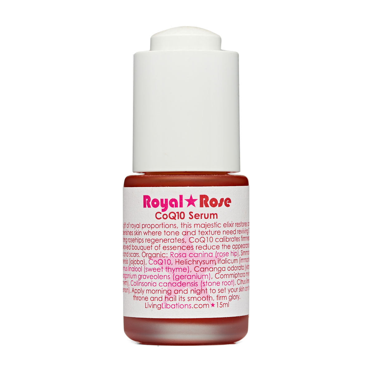 Royal Rose CoQ10 Serum | Living Libations | Raw Living UK | Beauty | Skin Care | Living Libations Royal Rose CoQ10 Serum: Natural & Vegan, with Rosehip Seed Oil to reduce wrinkles, CoQ10 to boost Collagen production, Myrrh & Immortelle.