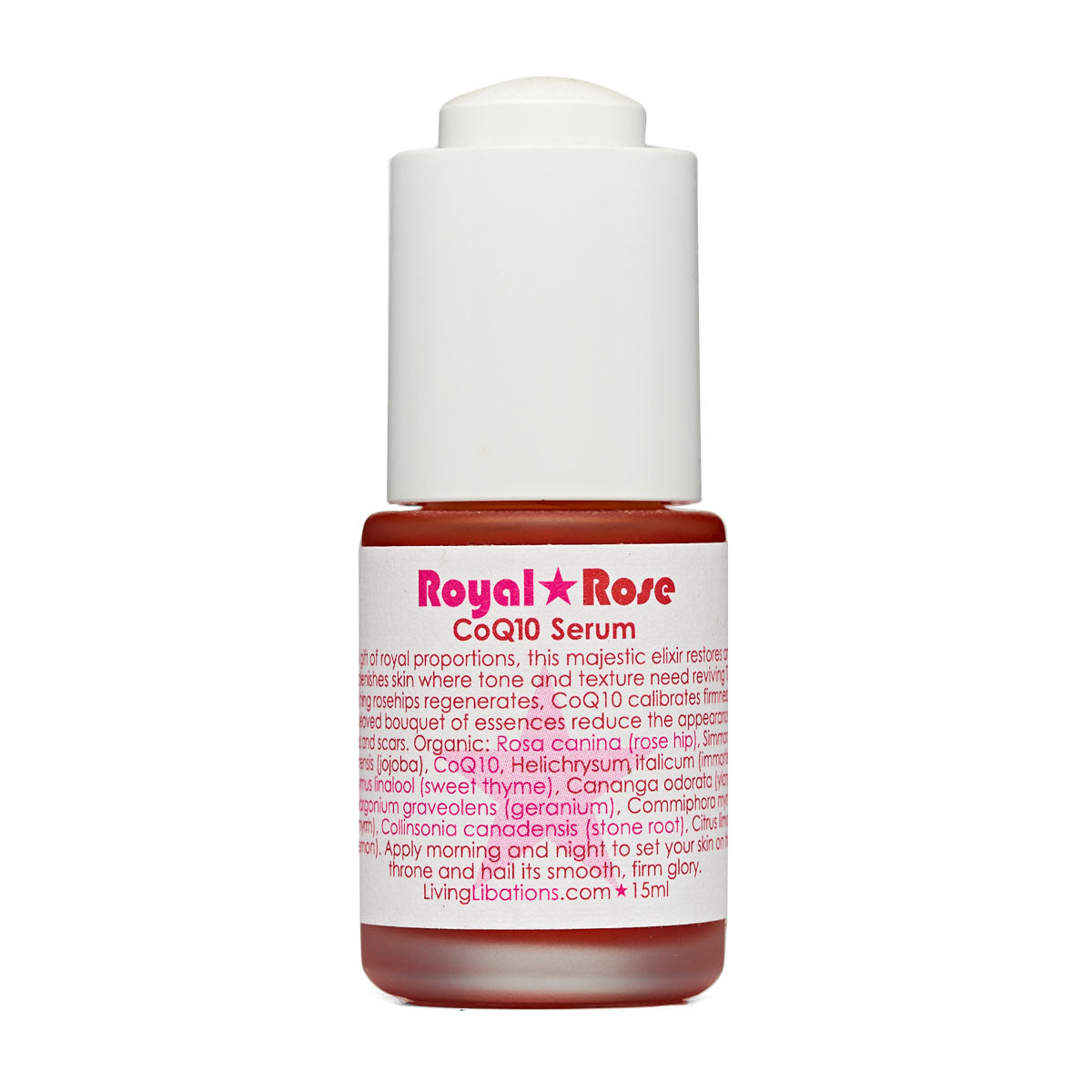 Royal Rose CoQ10 Serum | Living Libations | Raw Living UK | Beauty | Skin Care | Living Libations Royal Rose CoQ10 Serum: Natural &amp; Vegan, with Rosehip Seed Oil to reduce wrinkles, CoQ10 to boost Collagen production, Myrrh &amp; Immortelle.
