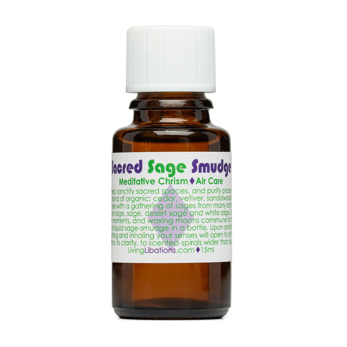 Sacred Sage Smudge Chrism | Living Libations | Raw Living UK | Fragrance | Living Libations Sacred Smudge Chrism (5, 15ml): anoint this Meditative Chrism, diffuse, use in a salt inhaler, or sanctify your bath with a couple of drops.