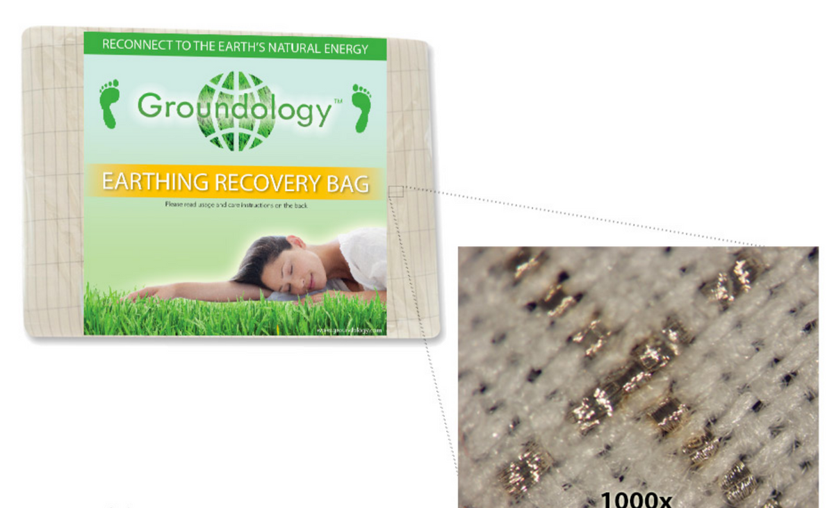 Organic Earthing Recovery Bag (No Plug) | Groundology | Raw Living UK | EMF &amp; Energy Protection | Groundology Organic Earthing Recovery Bag (95cm x 210cm), made from 100% cotton, is a universal grounding / earthing sleeping bag designed for rest &amp; recovery.