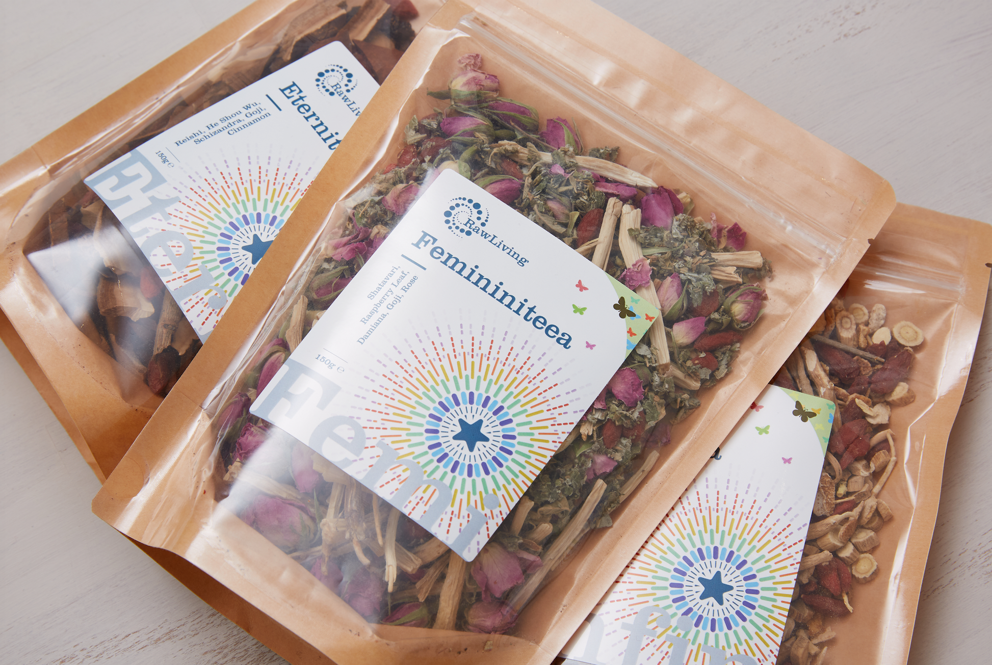 RealiTeas | Buy All 7 Get 10% Off | Raw Living UK | Herbal Teas | Raw Living RealiTeas are Premium Loose Leaf Herbal Teas. Grab all 7 blends now: Clariteea, Eterniteea, Femininiteea, Immuniteea, Infiniteea, PMTeea & Sleepiteea