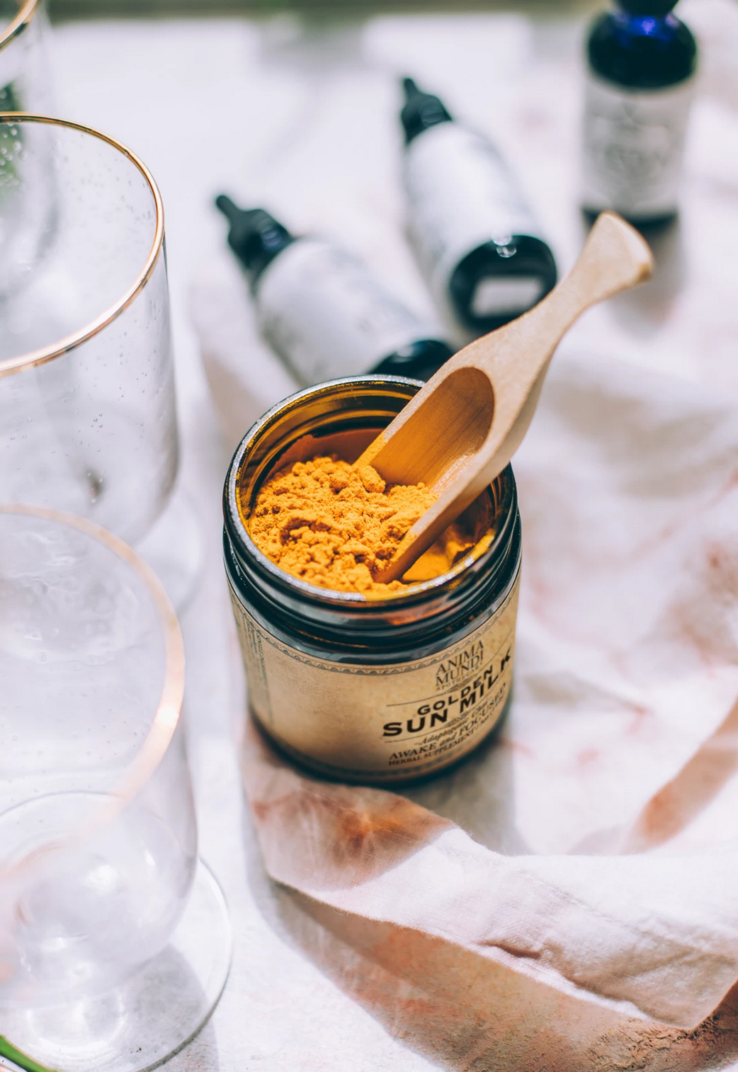 Golden Sun Milk (5oz) | Anima Mundi | Raw Living UK | Herbs &amp; Tonic Herbs | Anima Mundi&#39;s Golden Sun Milk contains Turmeric and the Chai spices, alongside activating plants, such as powerhouses Maca and Cordyceps, and Nootropic, Mucuna.