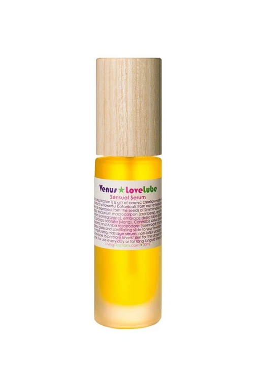 Venus Love Lube | Living Libations | Raw Living UK | Living Libations Venus Love Lube (30ml): a Natural & Vegan Lubrication, made Pomegranate, Cranberry, Jojoba & distillations of Rosewood, Ylang & Hemp Blossoms.