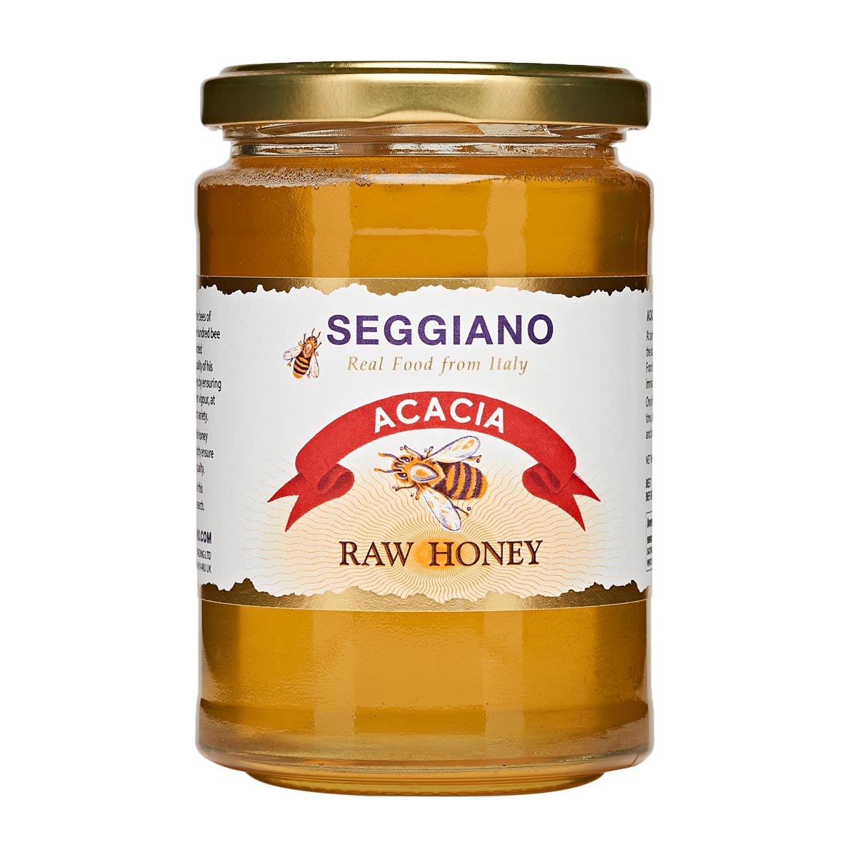 Acacia Raw Honey | Seggiano | Raw Living UK | Raw Foods | Seggiano&#39;s Raw Unpasteurised Acacia Honey is their most popular honey. Always liquid, Acacia honey has a delicate, fragrant taste of Spring.