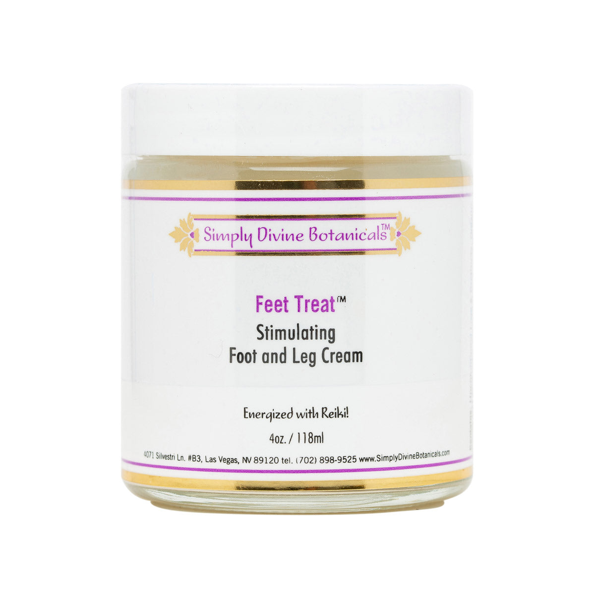 Feet Treat (4oz) | Simply Divine Botanicals | Raw Living UK | Simply Divine Botanicals Natural Feet Treat, a Stimulating Foot &amp; Leg Cream featuring Spikenard. Massage to Reduce Swelling &amp; Soften Tired Feet.