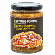 Organic Cortido Spicy Sauerkraut | Loving Foods | Raw Living UK | Ferments | Raw Foods | Loving Foods Spicy Cortido Sauerkraut: Organic High Quality Unpasteurised Sauerkraut. Spicy fermented cabbage, carrot & onion full of probiotics for gut health.