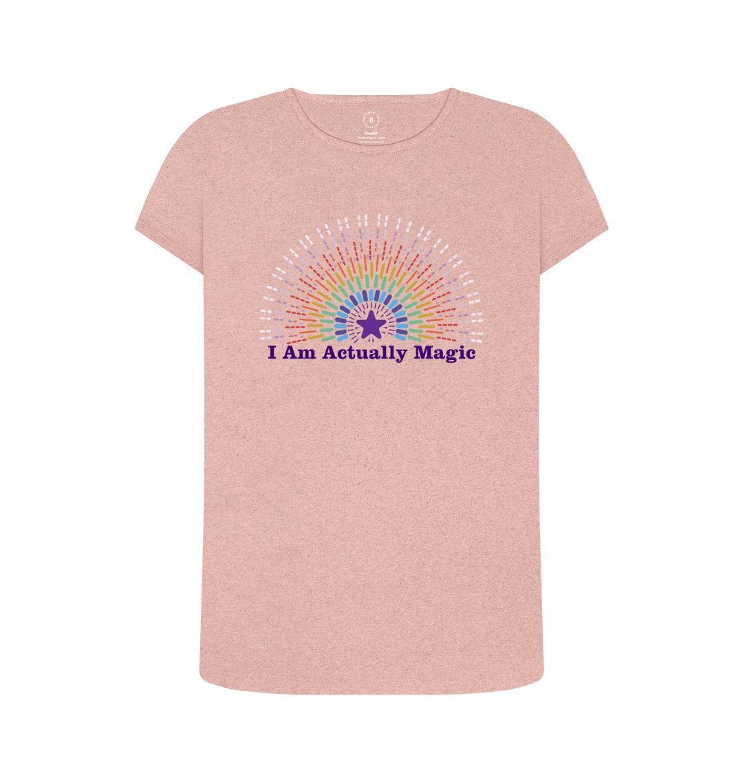 Sunset Pink Womens Recycled Organic Tshirt Sunset Pink - Actually Magic