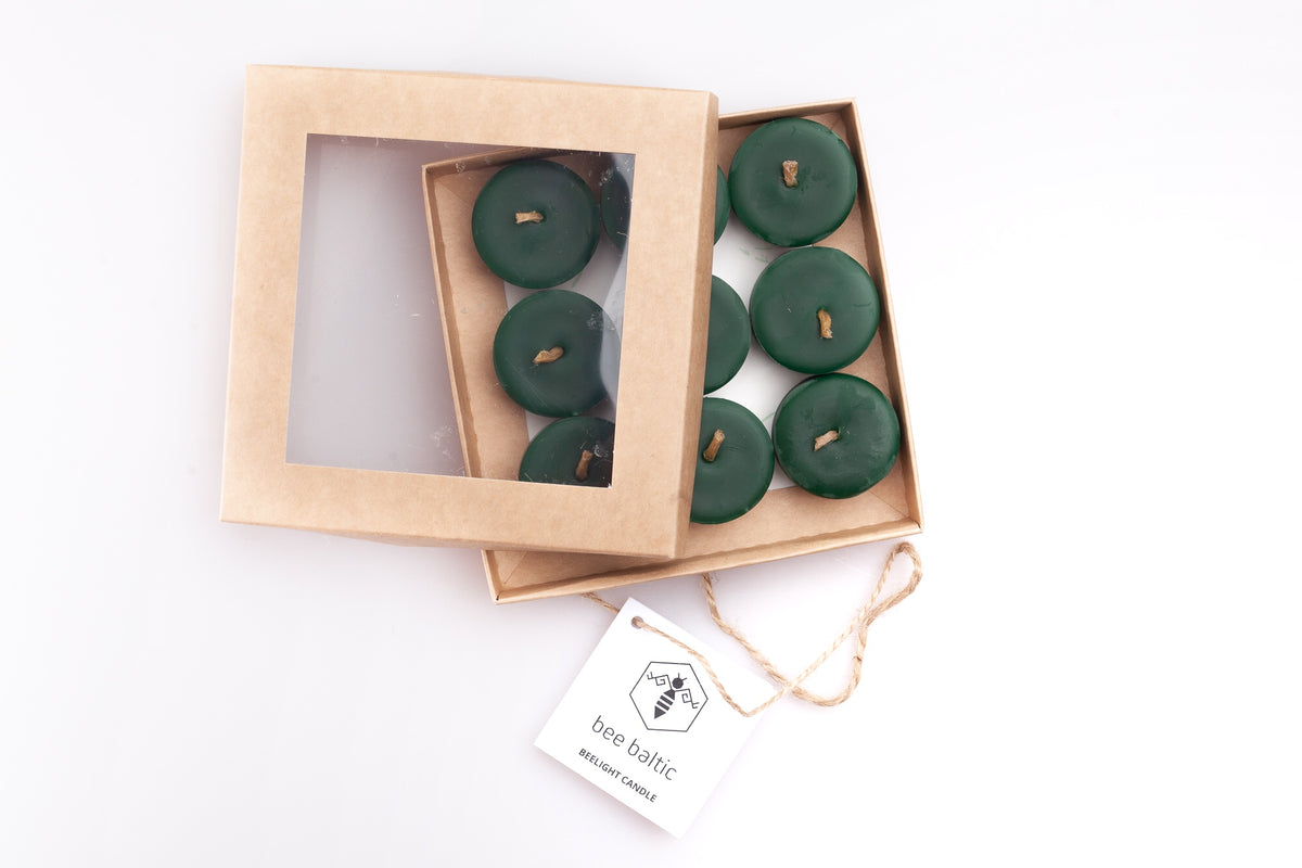Beeswax Tea Light Candles | Bee Baltic | Raw Living UK | Bed &amp; Bath | House &amp; Home | Bee Baltic&#39;s Beeswax Tea Light Candles (Natural, Green, Red &amp; Black) are pure with a cotton wick. Beeswax candles are said to help to Reduce Asthma &amp; Allergies.