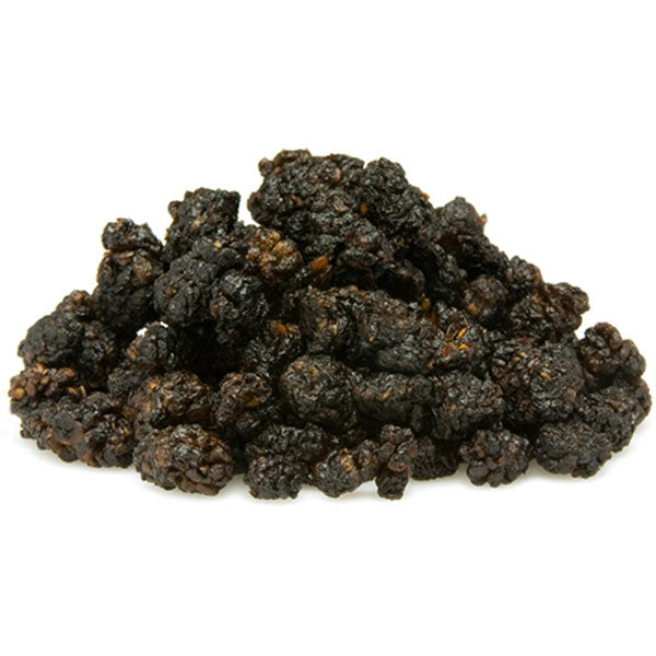 Organic Black Mulberries (250g, 10kg) | Raw Living UK | Raw Living's Black Mulberries are a small, black, sweet & tasty fruit containing Vitamin C. These mulberries are a fantastic low GI snack & kids love them too!