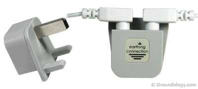 Earth Connection Plug (UK) | Groundology | Raw Living UK | EMF & Energy Protection | Groundology Earth Connection Plus (UK): an earth connection plug suitable for an UK type outlet. It has 2 sockets, so 2 cords can be connected simultaneously.