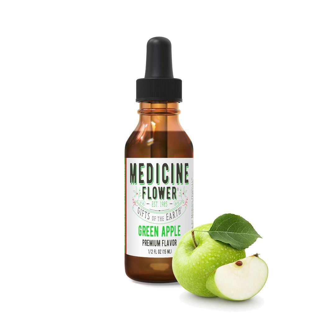 Apple Green Flavour Premium Extract | Medicine Flower | Raw Living UK | Raw Foods | Medicine Flower Apple Green Flavour Premium Extract (1/2oz) is pure, potent &amp; natural. Amazing taste, with no alcohol or artificial preservatives.