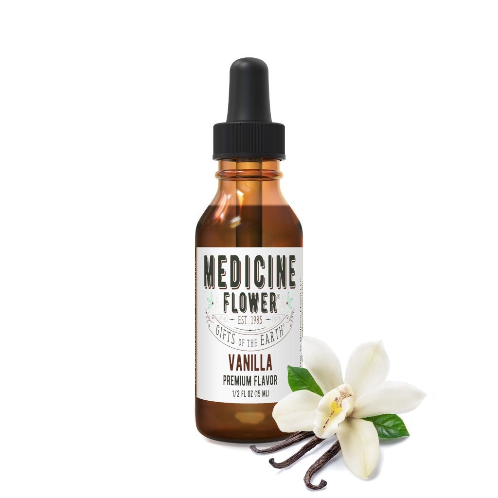 Vanilla Flavour Premium Extract | Medicine Flower | Raw Living UK | Raw Foods | Medicine Flower Vanilla Flavour Premium Extract (1/2oz, 1oz, 4oz) is pure, potent &amp; natural. Amazing taste, with no alcohol or artificial preservatives.