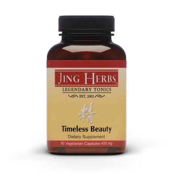 Timeless Beauty (90 Capsules) | Jing Herbs | Raw Living UK | Jing Herbs Timeless Beauty: brings Natural Beauty and Radiance to the Skin, Eyes and Spirit. Includes Dong Quai root, Longan, Goji &amp; Peony for Nourishing Blood.